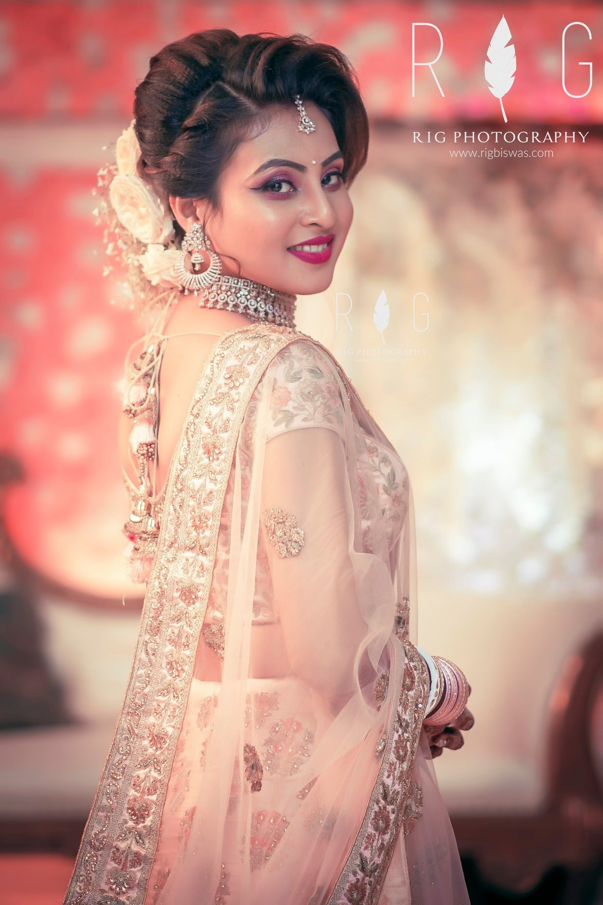 Hairstyle for deals engagement in lehenga